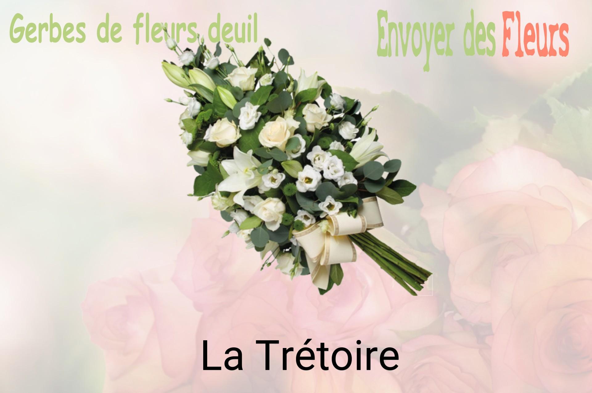 Gerbe de fleurs de deuil livrée à La Trétoire